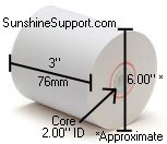 1-Ply 3 inch x 800' Paper 8 Rolls