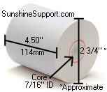 UNISYS EF4260 1-Ply 4.5 inch x 165' Paper 25 Rolls