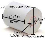 Thermal 2 1/4 (57mm) x 115' Paper 50 Rolls