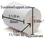 Thermal 3 1/8 Inch x 1960' Sensemarks Roll