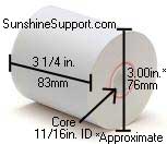 DH PRINT 4410 2-Ply 3 1/4 inch x 90' Paper 50 Rolls